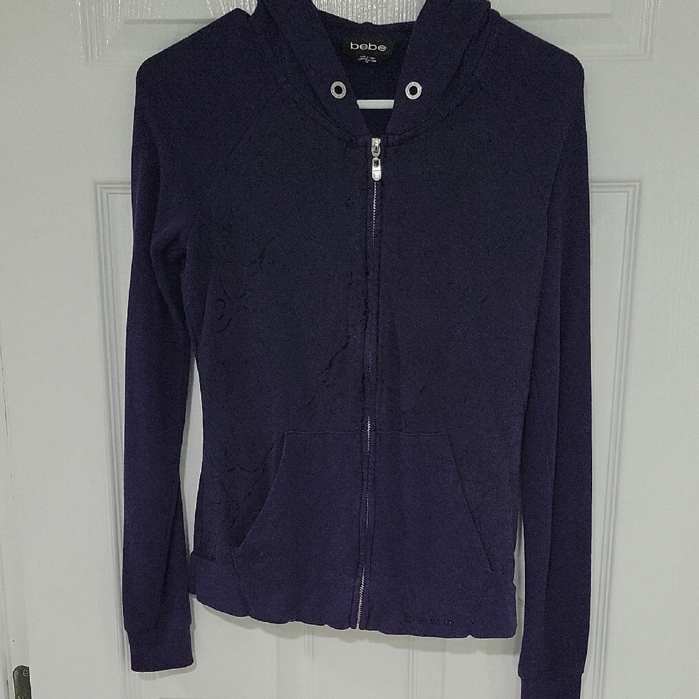 Y2K Small Bebe Blue Zip Up Hoodie